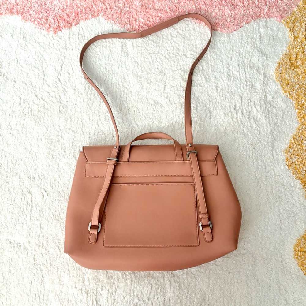 PIXIE MOOD Apricot Beige Convertible 15 in Laptop MacBook Backpack Messenger Bag - Picture 2 of 5